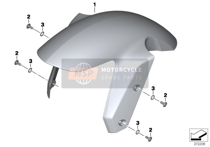 BMW R 1200 R (0A04, 0A14) 2015 Front wheel fender for a 2015 BMW R 1200 R (0A04, 0A14)