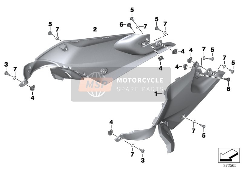 BMW R 1200 R (0A04, 0A14) 2013 Cover for tank, lower for a 2013 BMW R 1200 R (0A04, 0A14)