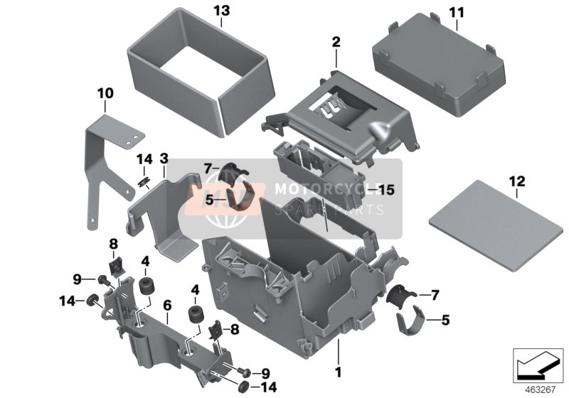 BMW R 1200 R (0A04, 0A14) 2016 BATTERY TRAY 2 for a 2016 BMW R 1200 R (0A04, 0A14)