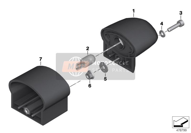 BMW R 1200 R (0A04, 0A14) 2015 Luz de matrícula para un 2015 BMW R 1200 R (0A04, 0A14)