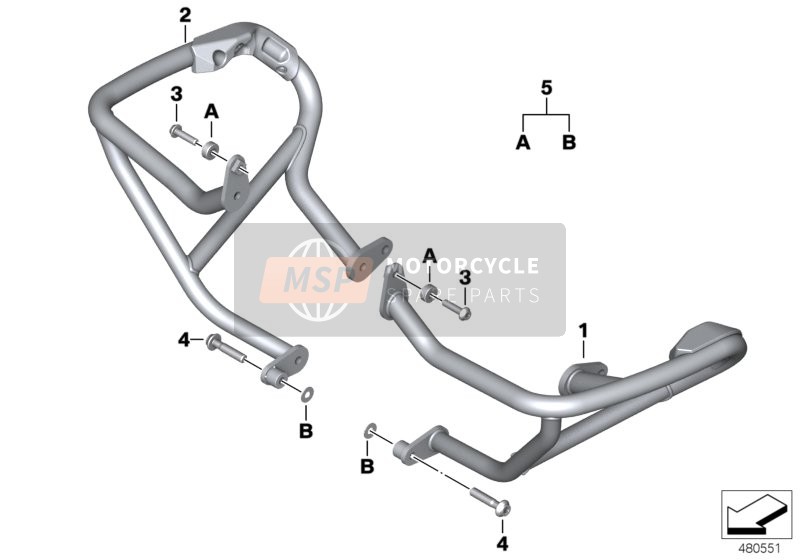 BMW R 1200 R (0A04, 0A14) 2013 Motorschutzbügel 1 für ein 2013 BMW R 1200 R (0A04, 0A14)