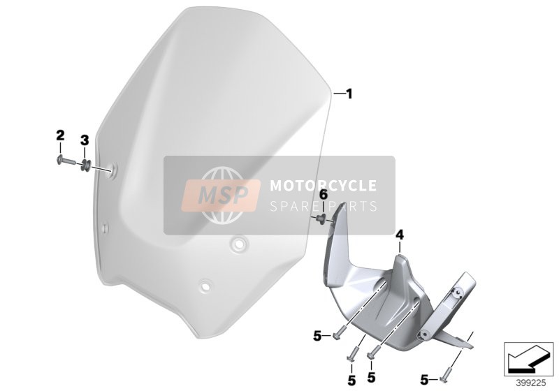 BMW R 1200 R (0A04, 0A14) 2015 Pare-brise, haut pour un 2015 BMW R 1200 R (0A04, 0A14)