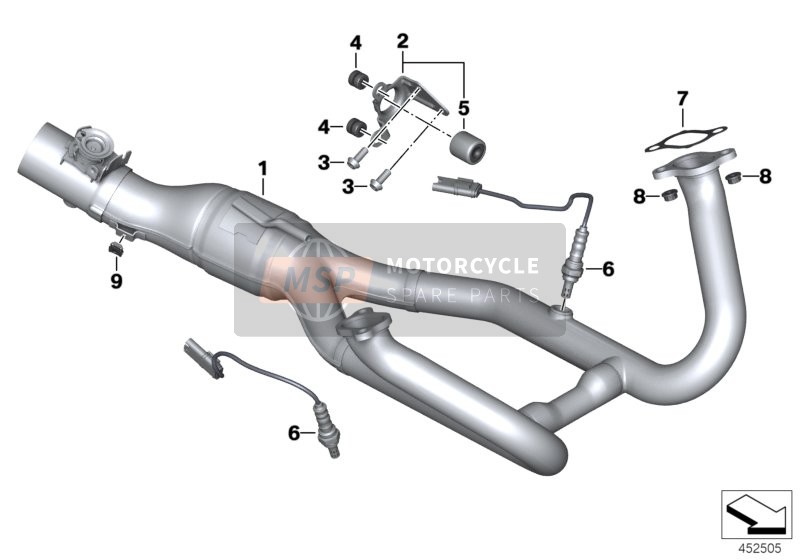 BMW R 1200 R (0A04, 0A14) 2013 Auspuffkrümmer für ein 2013 BMW R 1200 R (0A04, 0A14)