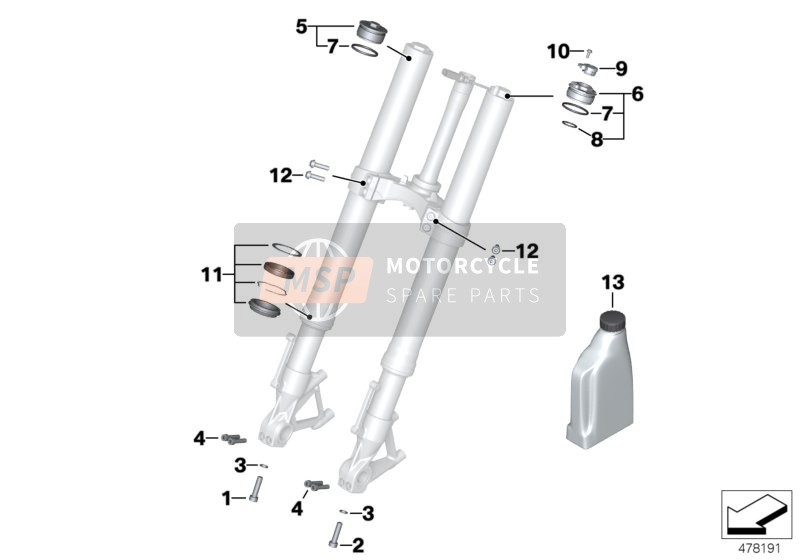 BMW R 1200 R (0A04, 0A14) 2017 Horquilla telescópica de servicio 1 para un 2017 BMW R 1200 R (0A04, 0A14)