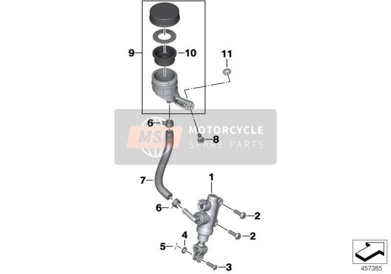 BMW R 1200 R (0A04, 0A14) 2015 Maître-cylindre de frein pour un 2015 BMW R 1200 R (0A04, 0A14)