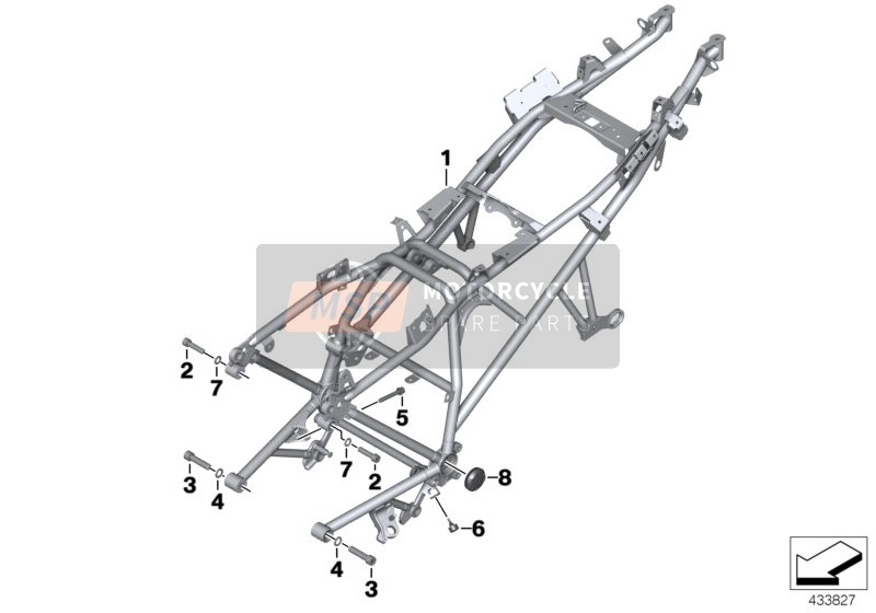 BMW R 1200 R 11 (0400,0490) 2011 REAR FRAME for a 2011 BMW R 1200 R 11 (0400,0490)