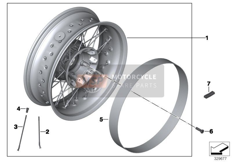 BMW R 1200 R 11 (0400,0490) 2010 Spaakwiel achter 1 voor een 2010 BMW R 1200 R 11 (0400,0490)