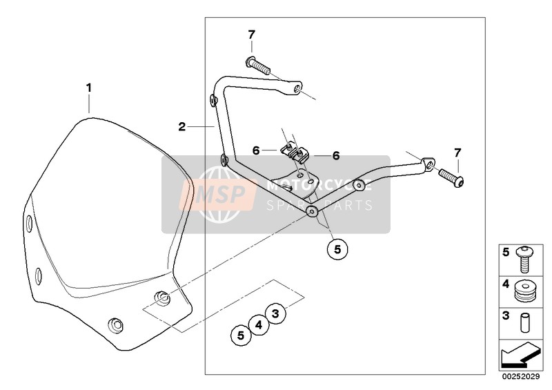 BMW R 1200 R 11 (0400,0490) 2013 Windscherm Sport 1 voor een 2013 BMW R 1200 R 11 (0400,0490)