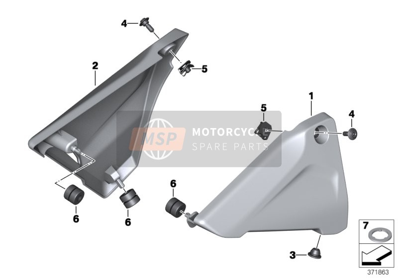 BMW R 1200 RS (0A05, 0A15) 2018 Batterie Couverture pour un 2018 BMW R 1200 RS (0A05, 0A15)