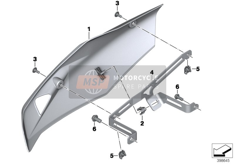 BMW R 1200 RS (0A05, 0A15) 2016 Spoiler moteur 2 pour un 2016 BMW R 1200 RS (0A05, 0A15)