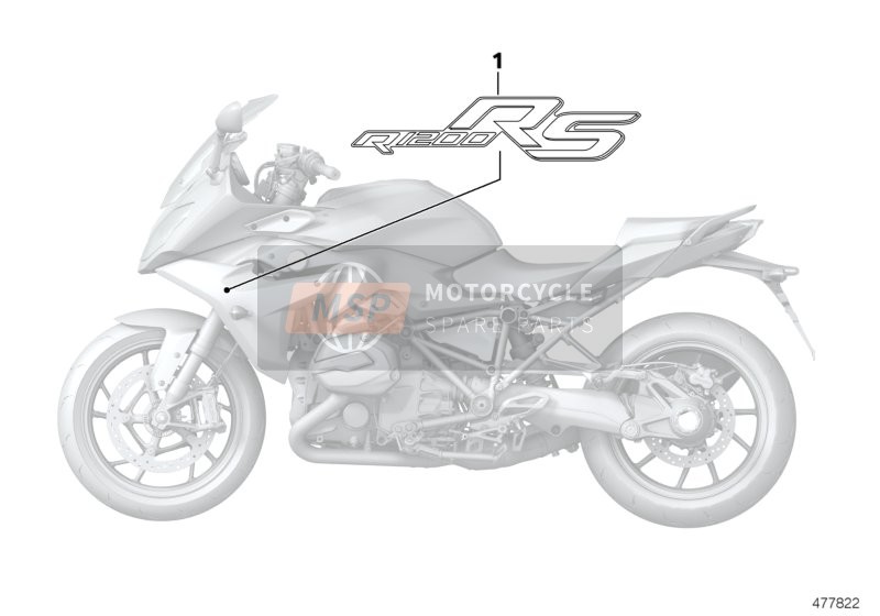 BMW R 1200 RS (0A05, 0A15) 2018 STICK-ON LABEL for a 2018 BMW R 1200 RS (0A05, 0A15)