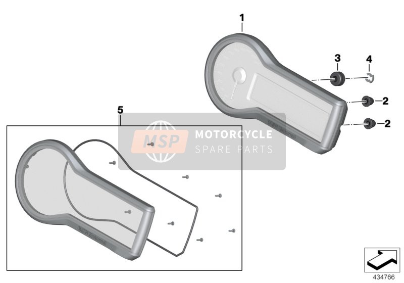 BMW R 1200 RS (0A05, 0A15) 2014 Combiné d'instruments - Sport Line pour un 2014 BMW R 1200 RS (0A05, 0A15)