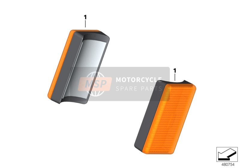 BMW R 1200 RS (0A05, 0A15) 2014 Reflector geel zijkant voor voor een 2014 BMW R 1200 RS (0A05, 0A15)