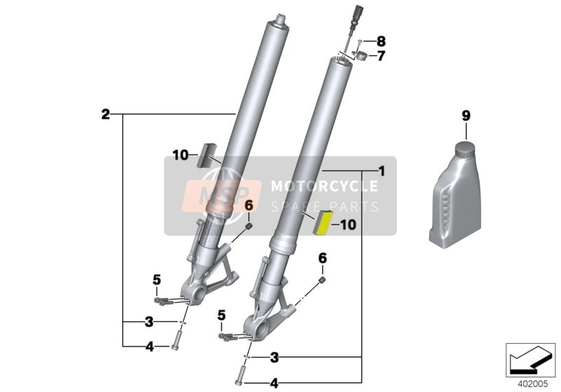 BMW R 1200 RS (0A05, 0A15) 2016 Horquillas telescópicas, Telelever para un 2016 BMW R 1200 RS (0A05, 0A15)