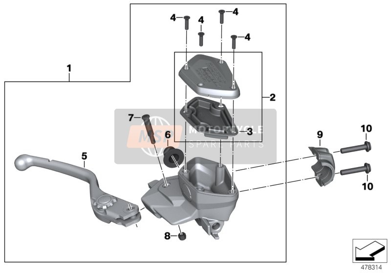 BMW R 1200 RS (0A05, 0A15) 2015 Levier de frein à main pour un 2015 BMW R 1200 RS (0A05, 0A15)