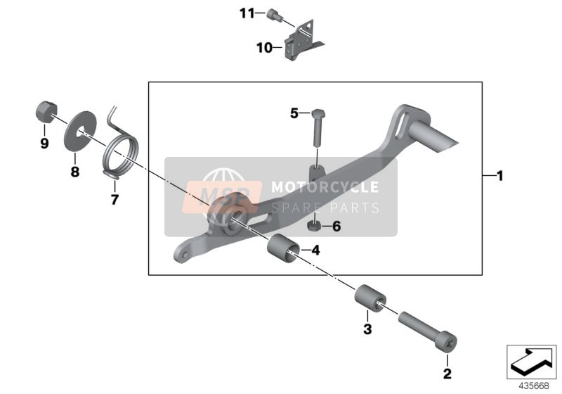 BMW R 1200 RT 05 (0368,0388) 2003 BRAKE PEDAL for a 2003 BMW R 1200 RT 05 (0368,0388)