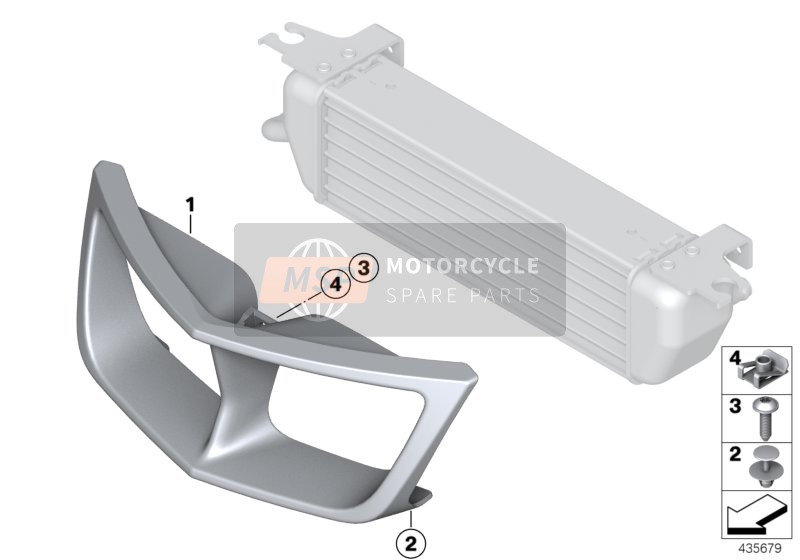 BMW R 1200 RT 05 (0368,0388) 2009 Guía de aire de refrigerador de aceite para un 2009 BMW R 1200 RT 05 (0368,0388)