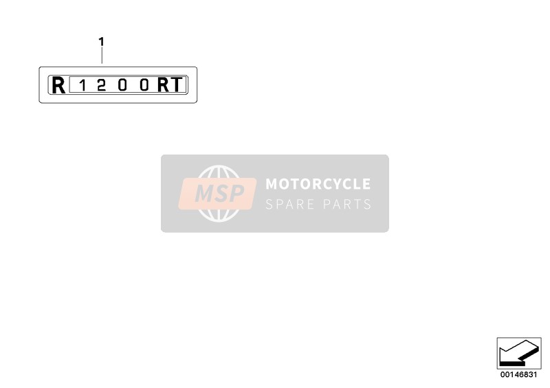 BMW R 1200 RT 05 (0368,0388) 2003 Étiquette 1 pour un 2003 BMW R 1200 RT 05 (0368,0388)