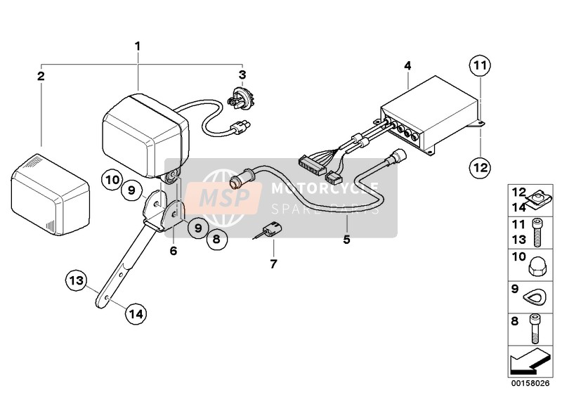 BMW R 1200 RT 05 (0368,0388) 2006 Lampes strobe linéaires pour un 2006 BMW R 1200 RT 05 (0368,0388)