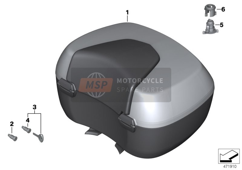 BMW R 1200 RT 05 (0368,0388) 2007  Top Case 49l pour un 2007 BMW R 1200 RT 05 (0368,0388)