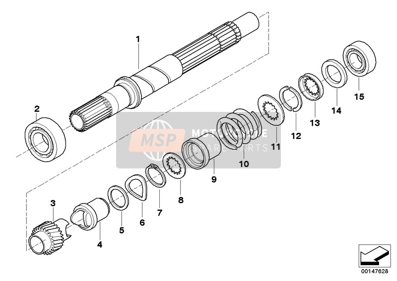 BMW R 1200 RT 05 (0368,0388) 2008 DRIVE SHAFT 1 for a 2008 BMW R 1200 RT 05 (0368,0388)