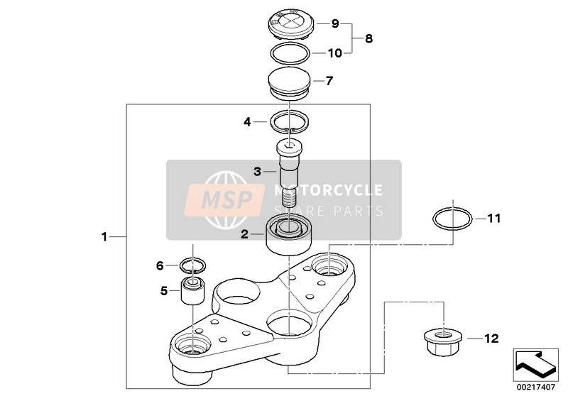 BMW R 1200 RT 05 (0368,0388) 2009 Elem. triangolare superiore per un 2009 BMW R 1200 RT 05 (0368,0388)