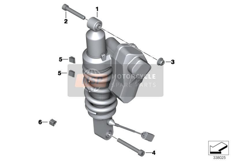 BMW R 1200 RT 05 (0368,0388) 2009 Jambe de suspension ESA arrière pour un 2009 BMW R 1200 RT 05 (0368,0388)