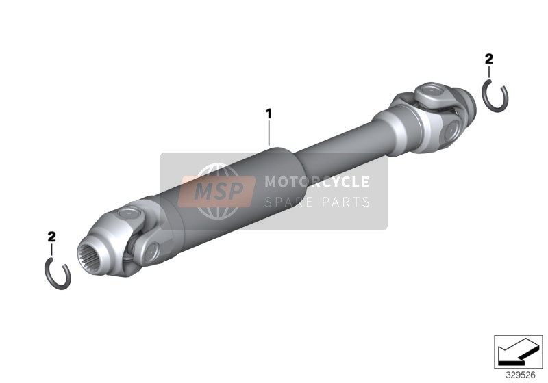 BMW R 1200 RT 05 (0368,0388) 2007 DRIVE SHAFT 2 for a 2007 BMW R 1200 RT 05 (0368,0388)