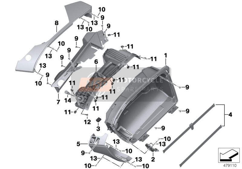 46548520657, Moldura Base Maleta Abajo Izq., BMW, 0