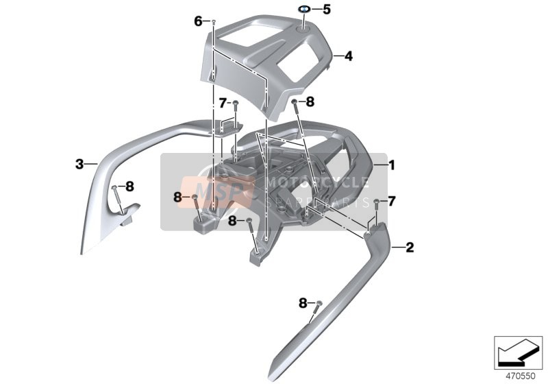 BMW R 1200 RT (0A03, 0A13) 2014 LUGGAGE GRID for a 2014 BMW R 1200 RT (0A03, 0A13)