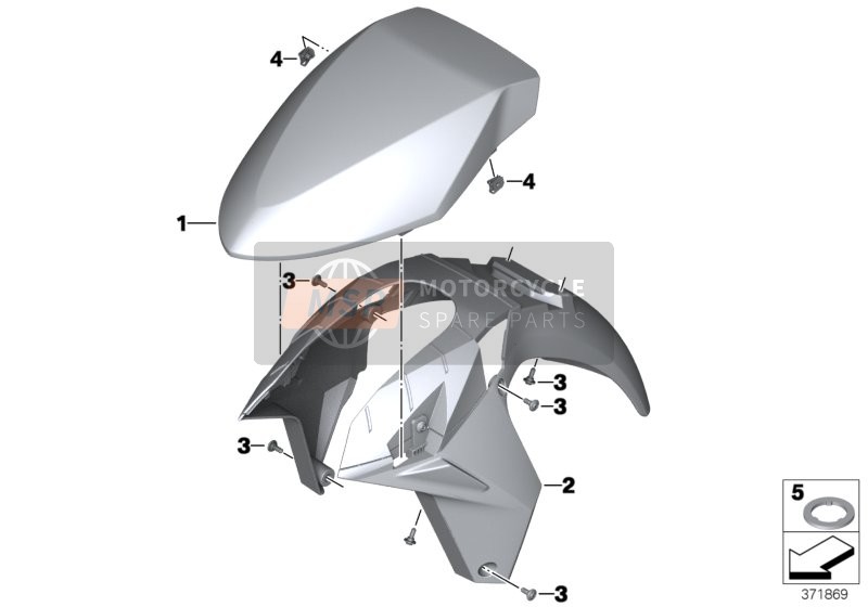 BMW R 1200 RT (0A03, 0A13) 2018 Guardabarros delantero para un 2018 BMW R 1200 RT (0A03, 0A13)