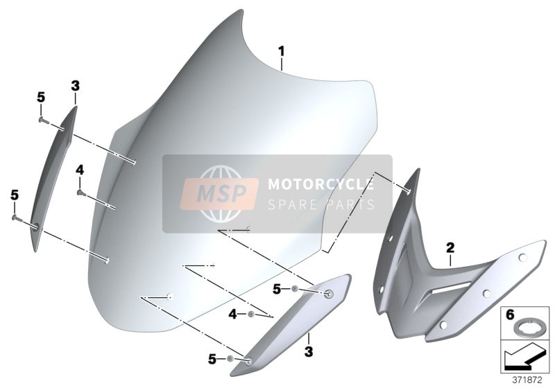 BMW R 1200 RT (0A03, 0A13) 2016 Windschutzscheibe / Halterung für ein 2016 BMW R 1200 RT (0A03, 0A13)