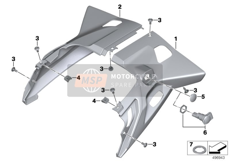 BMW R 1200 RT (0A03, 0A13) 2014 Heckteil hinten für ein 2014 BMW R 1200 RT (0A03, 0A13)