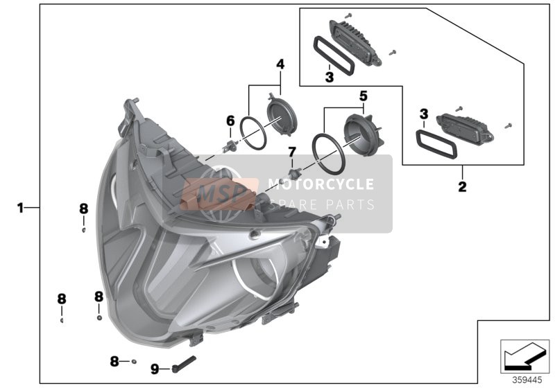 BMW R 1200 RT (0A03, 0A13) 2013 Scheinwerfer II für ein 2013 BMW R 1200 RT (0A03, 0A13)