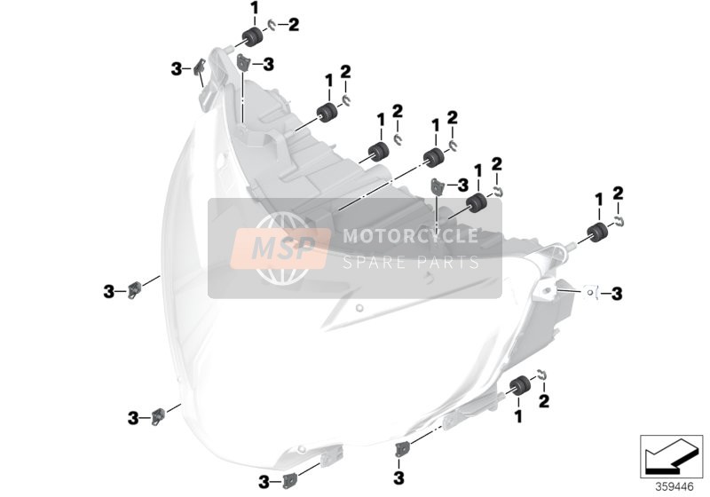 BMW R 1200 RT (0A03, 0A13) 2015 Scheinwerferbefestigungszubehör für ein 2015 BMW R 1200 RT (0A03, 0A13)