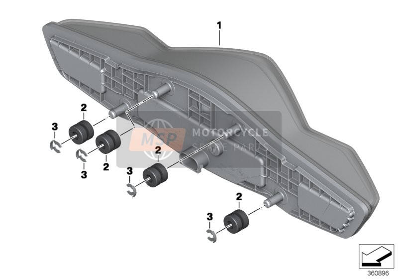 BMW R 1200 RT (0A03, 0A13) 2015 Groupe de feux arrière à LED pour un 2015 BMW R 1200 RT (0A03, 0A13)