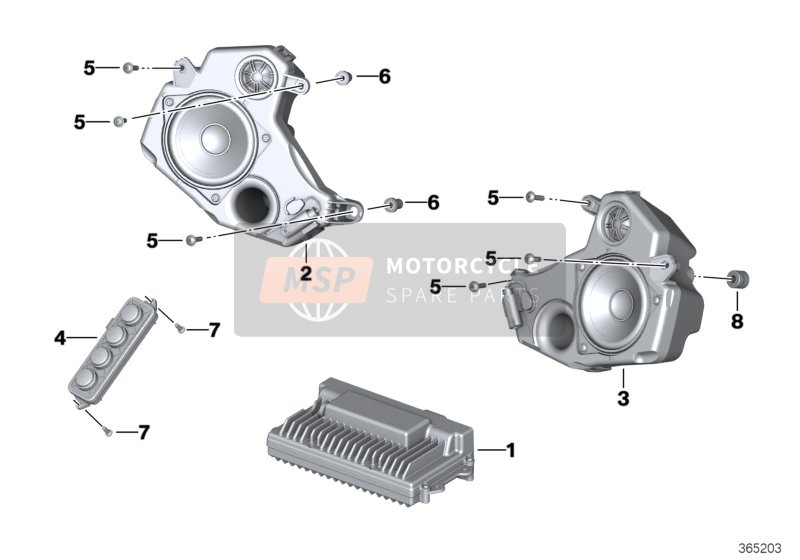 BMW R 1200 RT (0A03, 0A13) 2015 Sistema de sonido para un 2015 BMW R 1200 RT (0A03, 0A13)