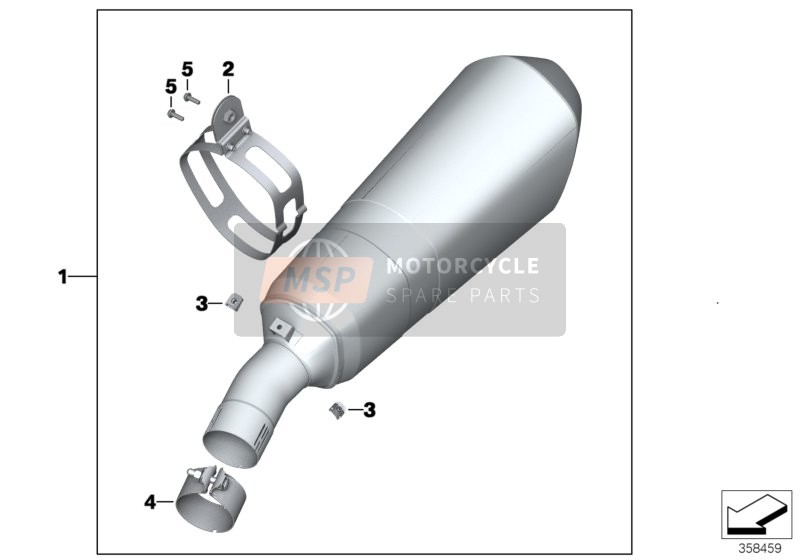 BMW R 1200 RT (0A03, 0A13) 2016 Achtermuffler, verchroomd voor een 2016 BMW R 1200 RT (0A03, 0A13)