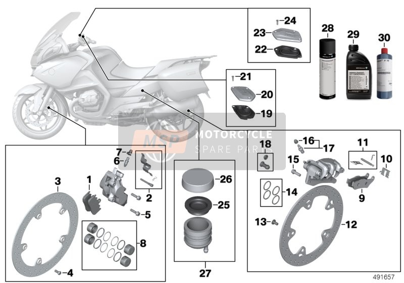 BMW R 1200 RT 10 (0430,0440) 2012 Servicio de frenos para un 2012 BMW R 1200 RT 10 (0430,0440)