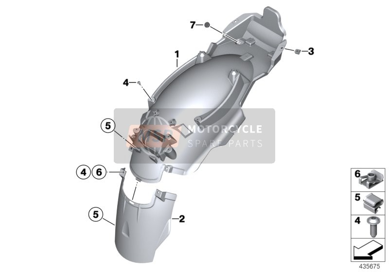 BMW R 1200 RT 10 (0430,0440) 2010 Radabdeckung hinten für ein 2010 BMW R 1200 RT 10 (0430,0440)