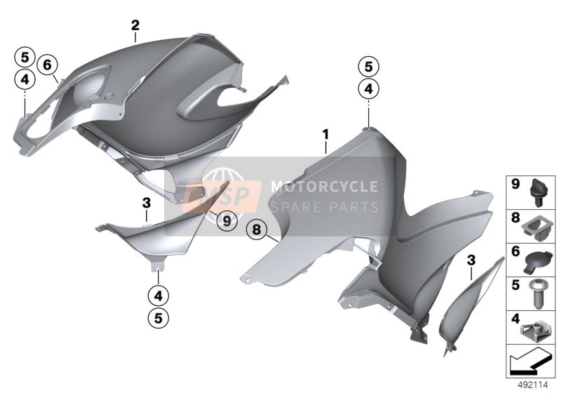 BMW R 1200 RT 10 (0430,0440) 2010 Zijbekleding achter voor een 2010 BMW R 1200 RT 10 (0430,0440)