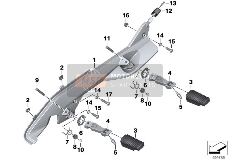 BMW R 1200 RT 10 (0430,0440) 2013 Voetrastersysteem voor een 2013 BMW R 1200 RT 10 (0430,0440)