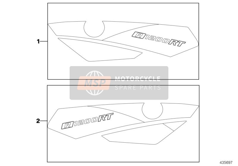 BMW R 1200 RT 10 (0430,0440) 2012 Embleme / Schriftzüge für ein 2012 BMW R 1200 RT 10 (0430,0440)