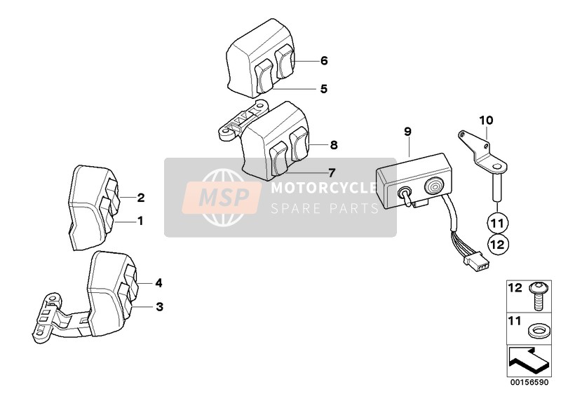 BMW R 1200 RT 10 (0430,0440) 2012 Interruptor autoridades para un 2012 BMW R 1200 RT 10 (0430,0440)