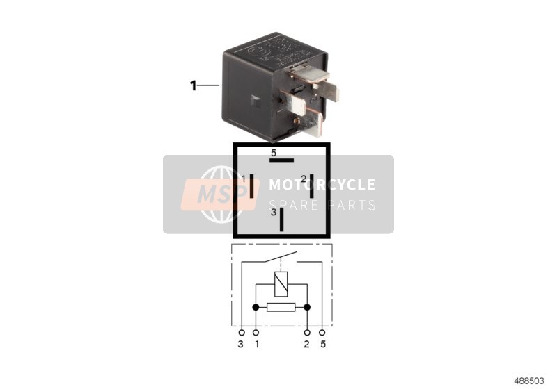 BMW R 1200 RT 10 (0430,0440) 2013 RELAY, MAKE CONTACT, BLACK for a 2013 BMW R 1200 RT 10 (0430,0440)