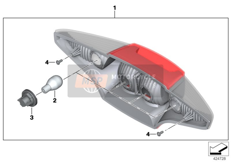 BMW R 1200 RT 10 (0430,0440) 2013 Luce posteriore per un 2013 BMW R 1200 RT 10 (0430,0440)