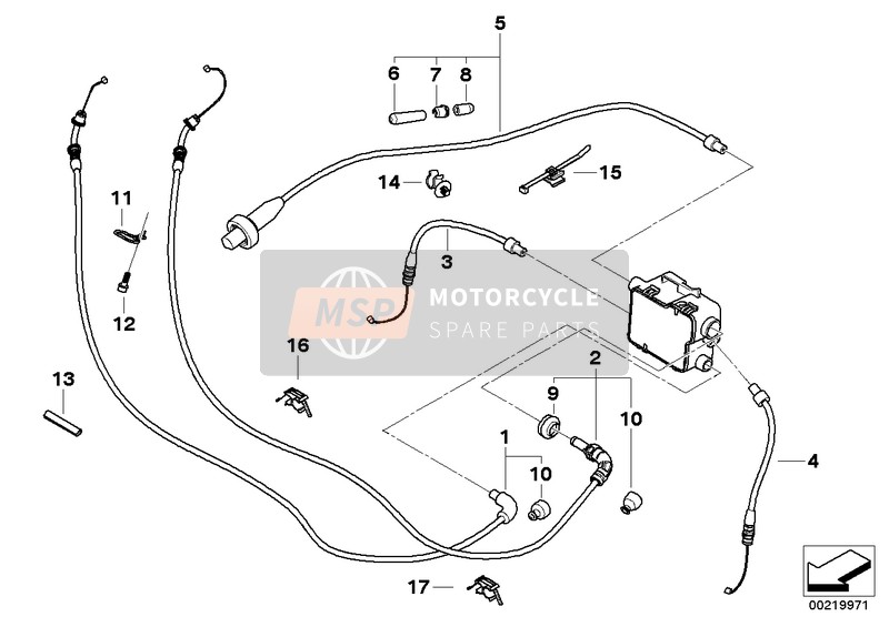 BMW R 1200 RT 10 (0430,0440) 2013 Câbles Bowden 1 pour un 2013 BMW R 1200 RT 10 (0430,0440)