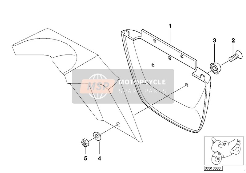 BMW R 1200 S (0366,0396) 2004 Protecteur AR grand pour un 2004 BMW R 1200 S (0366,0396)