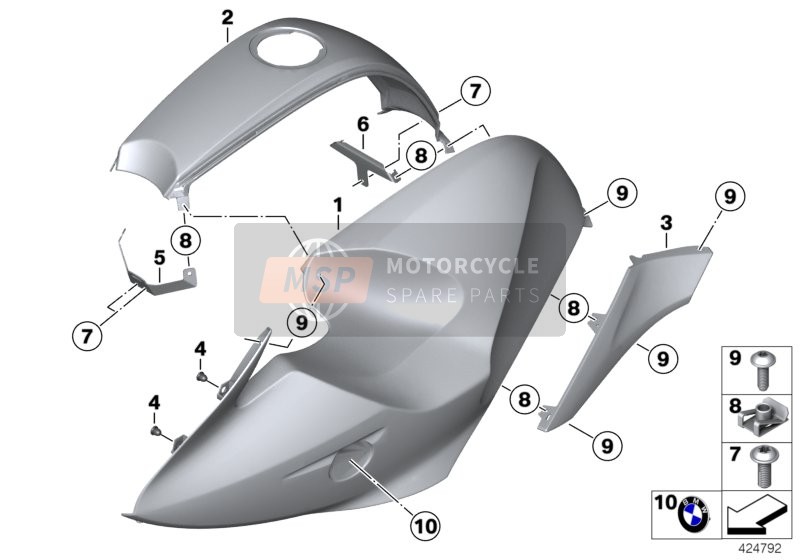 BMW R 1200 S (0366,0396) 2005 Carenatura laterale / Parte centrale per un 2005 BMW R 1200 S (0366,0396)