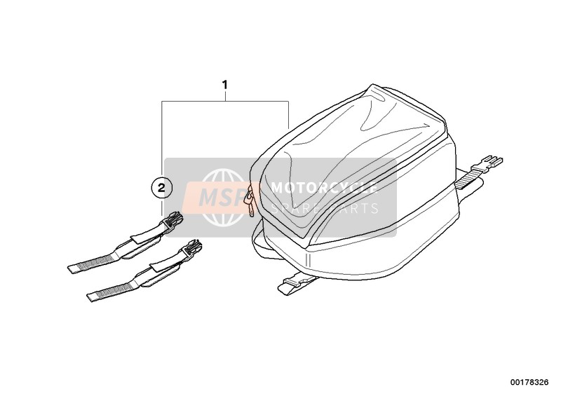 BMW R 1200 S (0366,0396) 2004 Borsa sul lato serbatoio per un 2004 BMW R 1200 S (0366,0396)